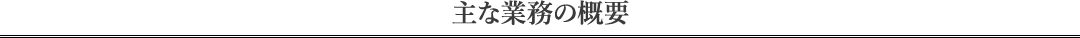 主な業務の概要